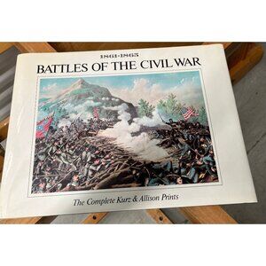 1861-1865 Kurz & Allison -Battles of the Civil War Large Book With Dust Jacket